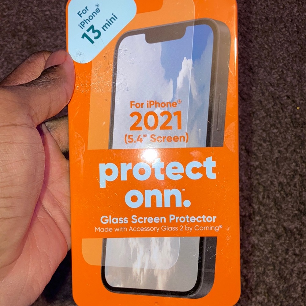 Protect Onn Clear Glass Screen Protector Fits iPhone 13 Mini (2021) NEW